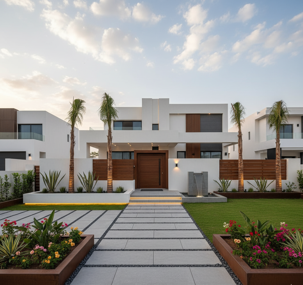 Modern Front Yard Design in Mabella