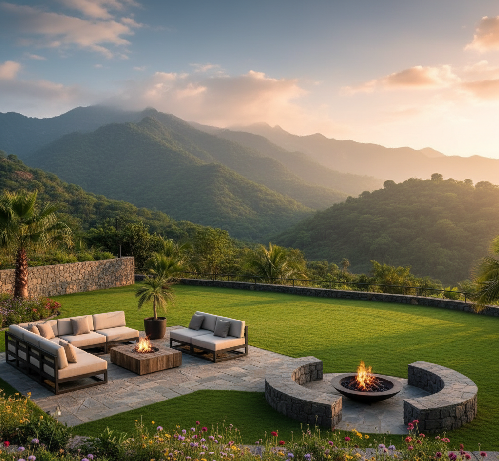 Backyard Seating & Lawn in Salalah Mountains Area