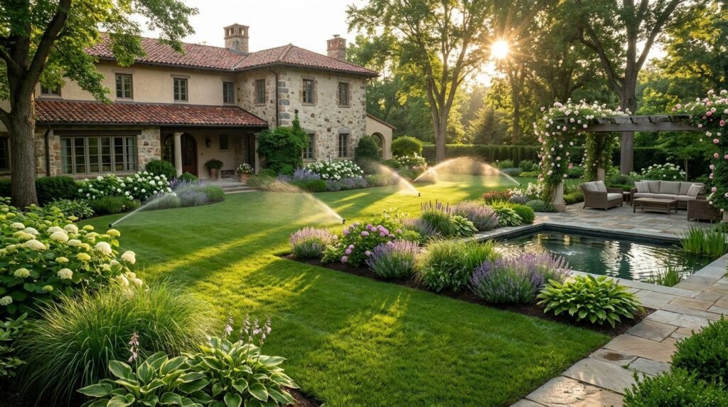 Healthy Garden After Proper Irrigation Repair