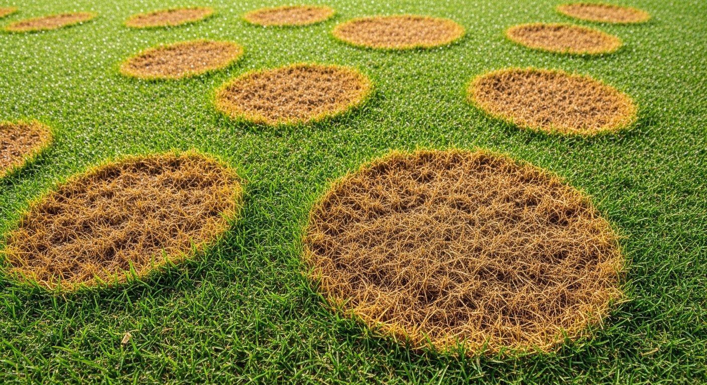 lawn diseases in Muscat villa garden
